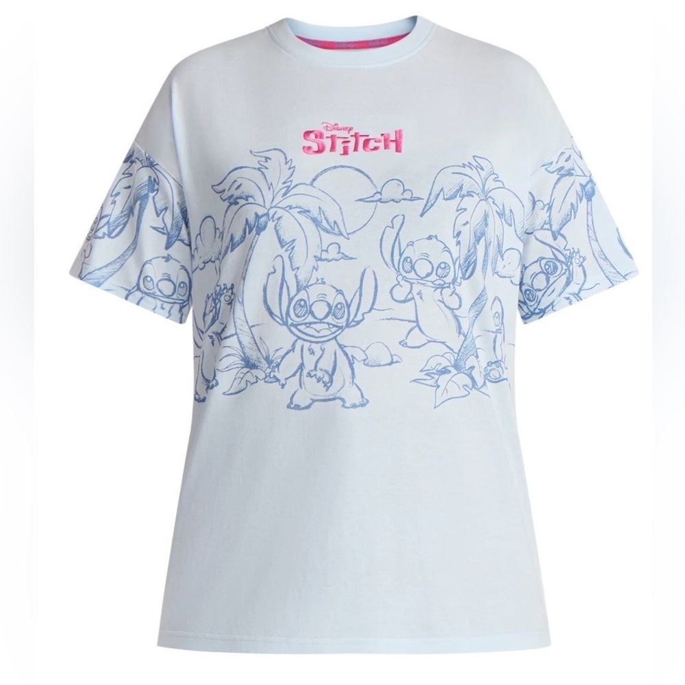 Disney Women's Stitch Graphic Tee with Short Sleeves